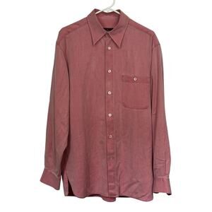 Ermenegildo Zegna Dress Shirt Mens‎ M Button Up Long Sleeve Italy Luxury READ